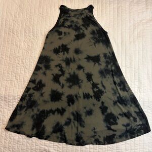 Arizona olive green high neck tie dye tank dress